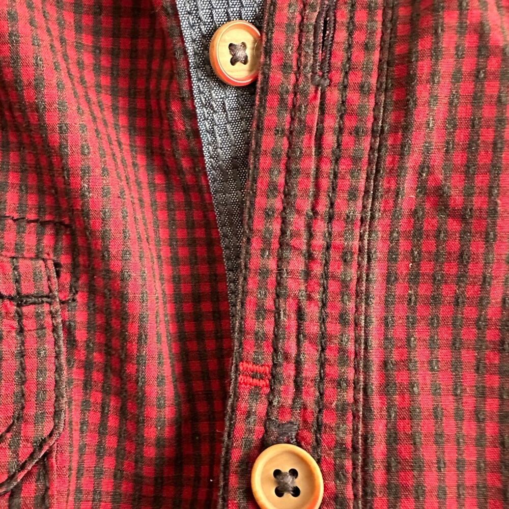 Robert Graham Tailored Fit Red Blue Check Long Sleeve Button Up Shirt Christmas - Picture 5 of 11